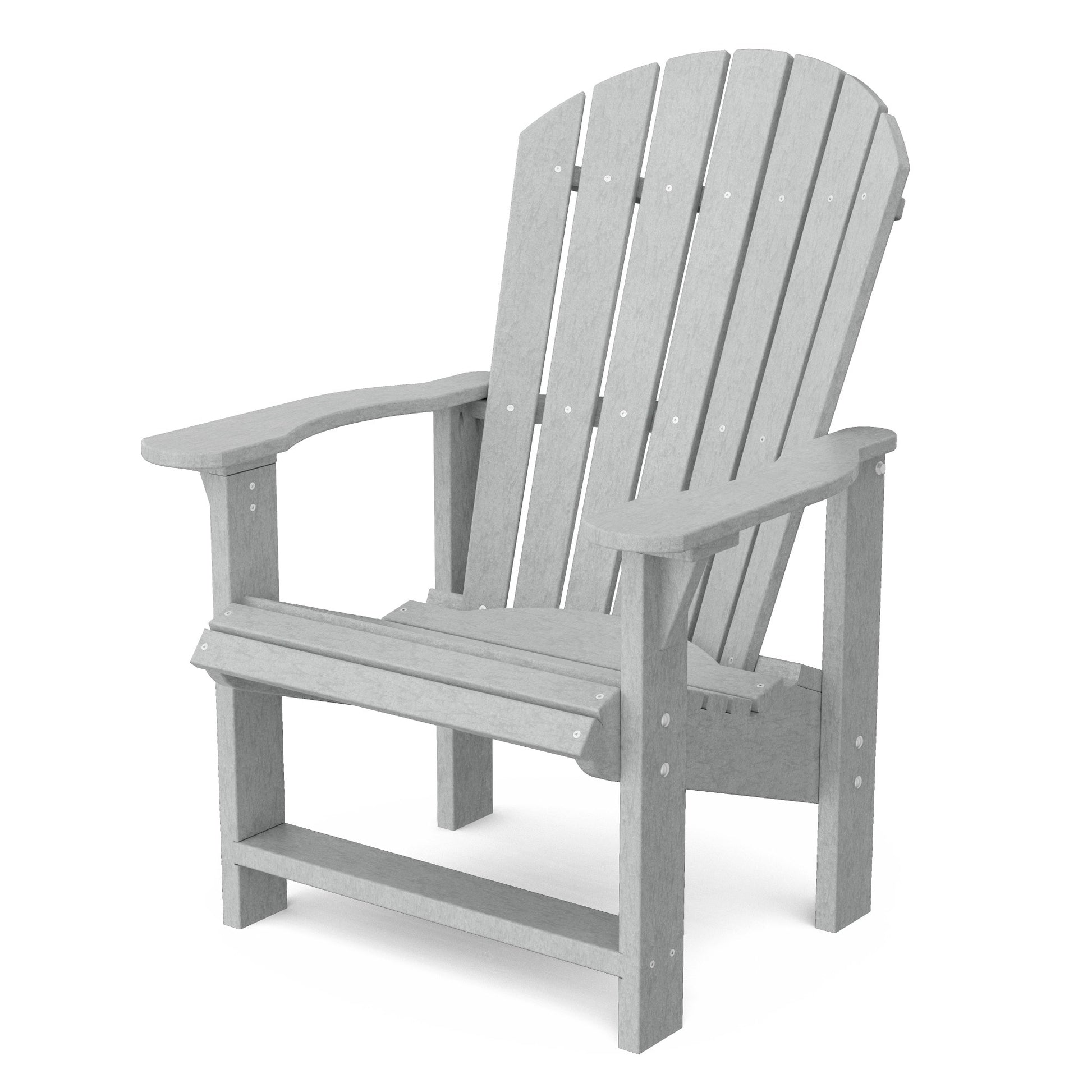 Wildridge Heritage Upright Light Gray HDPE Frame Stationary Adirondack Chair with Slat Seat