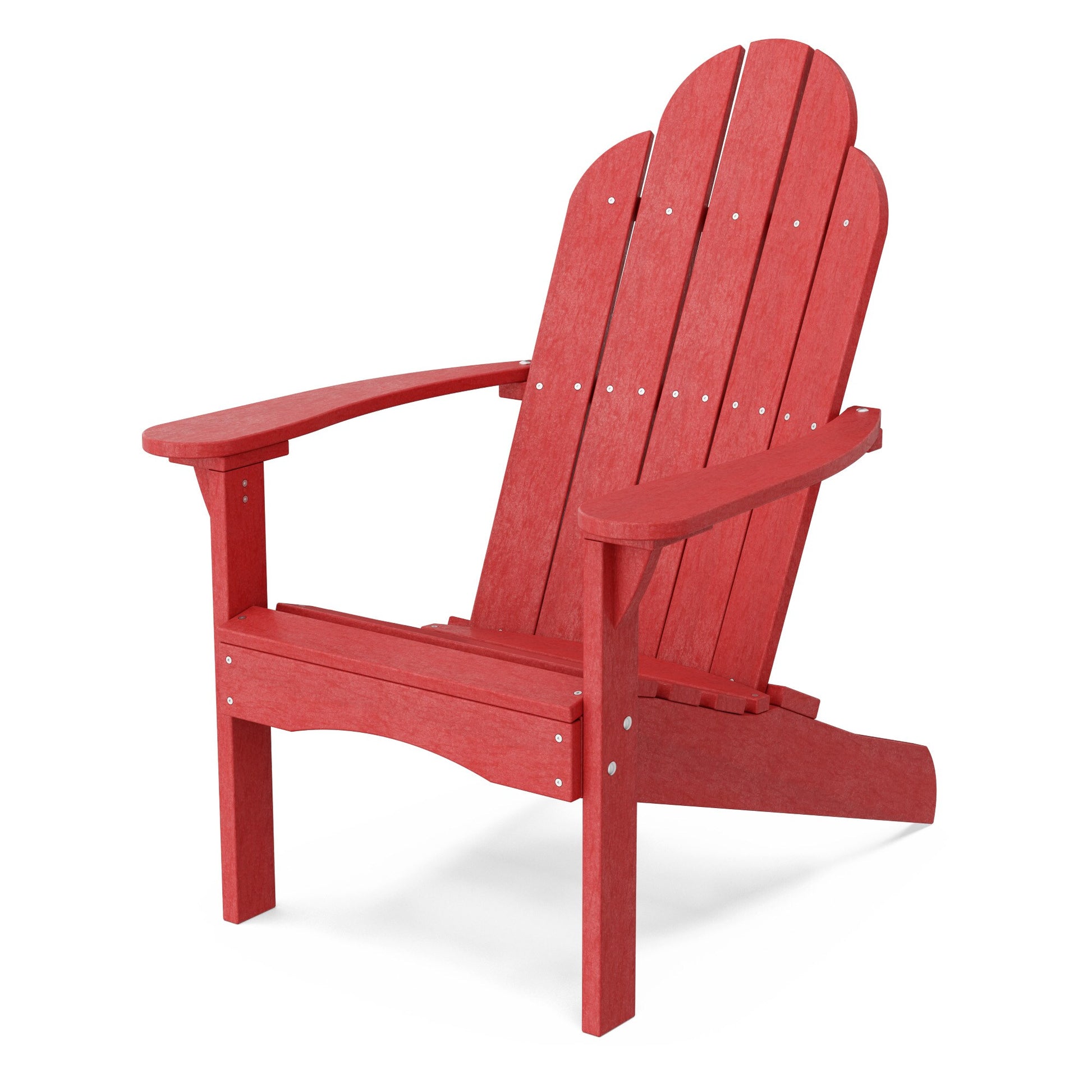 Wildridge Classic Cardinal Red HDPE Frame Stationary Adirondack Chair with Slat Seat
