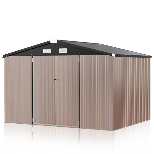 AOXUN 10-ft x 8-ft Economy Series Galvanized steel Storage Shed