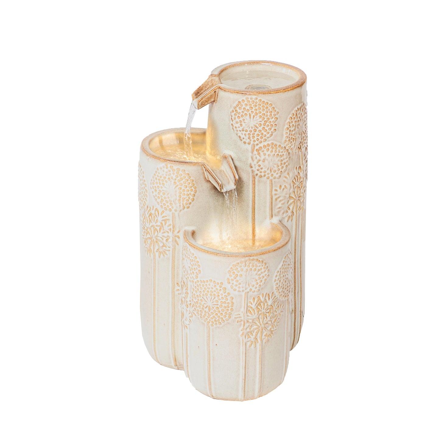 XBrand 24.9-in H Resin Electric Powered Tiered Outdoor Fountain Pump Included