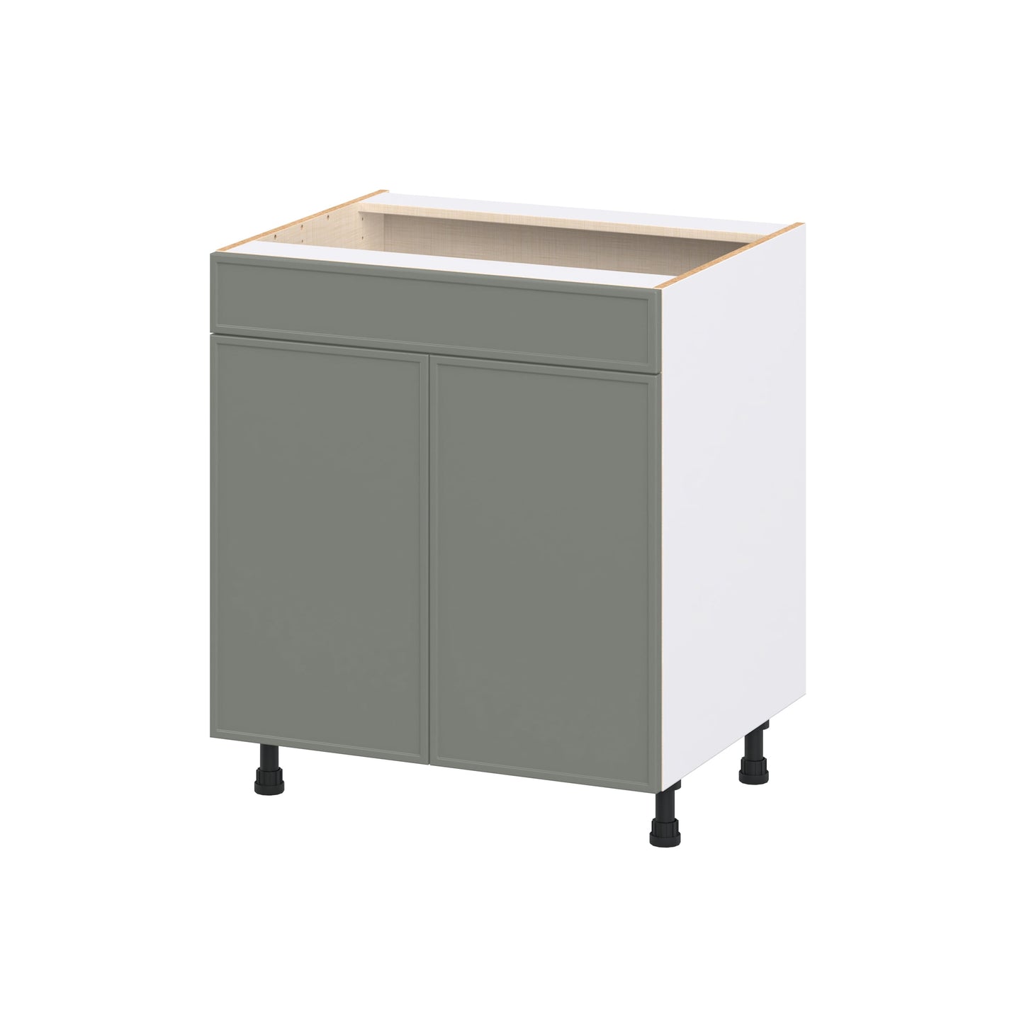 Hugo&Borg Concord 30-in W x 34.5-in H x 24.66-in D Moss Green Sink Base Fully assembled Cabinet Flat Panel