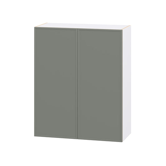 Hugo&Borg Concord 33-in W x 40-in H x 14.91-in D Moss Green Wall Fully assembled Cabinet (Flat Panel Shaker)