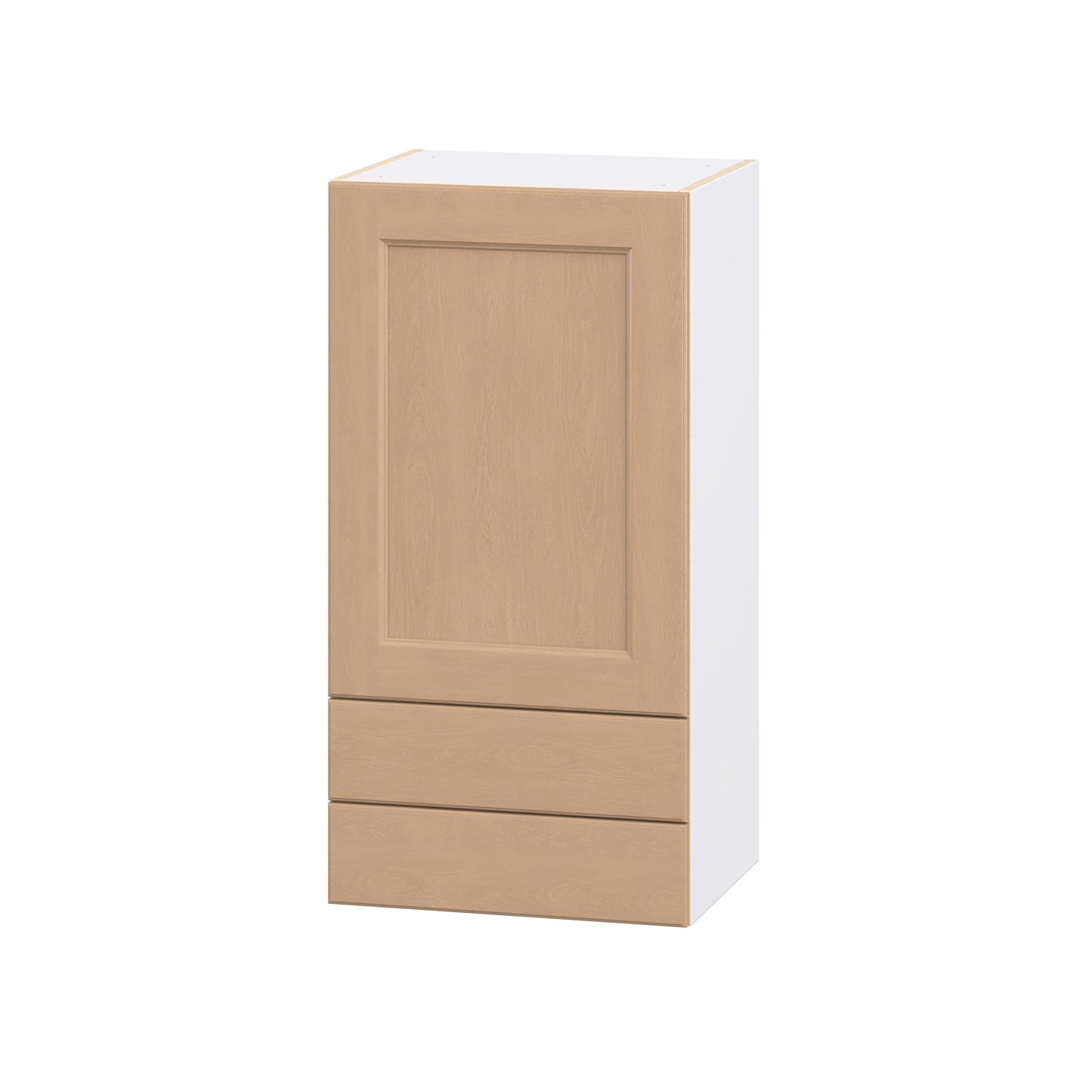 Hugo&Borg Raleigh 18-in W x 35-in H x 14.75-in D Sugar Cookie 2 -Drawers Wall Fully assembled Cabinet Flat Panel
