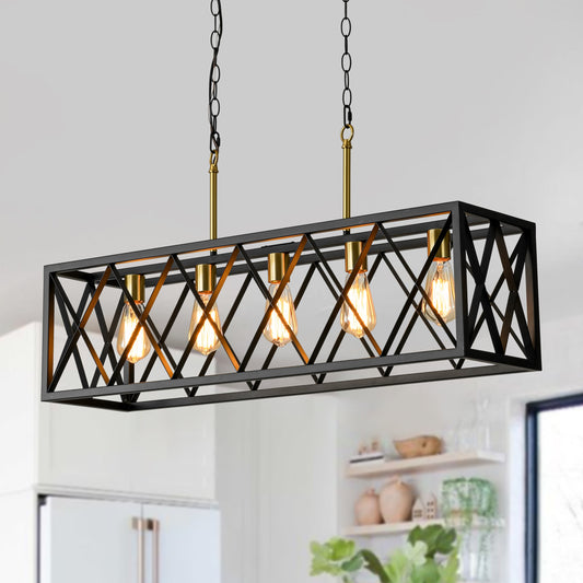 Zicbol 5 -Light Black Modern/contemporary For Use in Bedrooms, Dining Rooms, Foyers, Kitchens, Living Rooms Chandelier