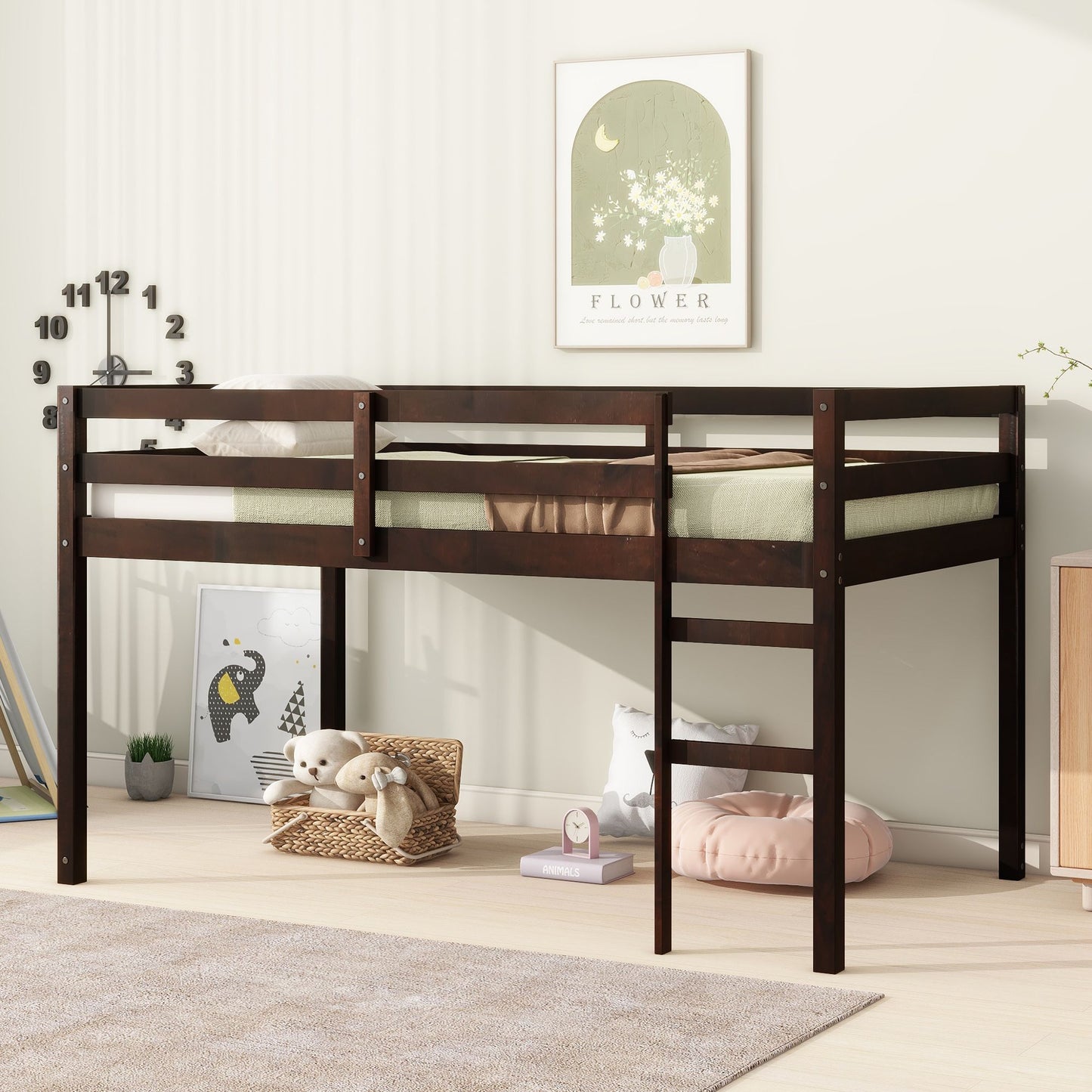 Yiekholo Espresso Twin loft Bunk Bed