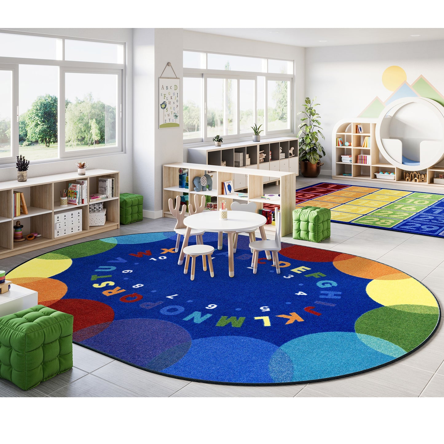 Joy Carpets Take A Seat 8 x 11 (ft) Tufted Multi Oval Indoor Pet Friendly Area rug