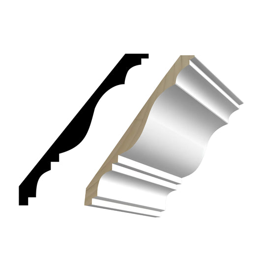 RESO 619 6-1/4-in x 8-ft Radiata pine Primed Wood 619 Crown Moulding 10 -Pack