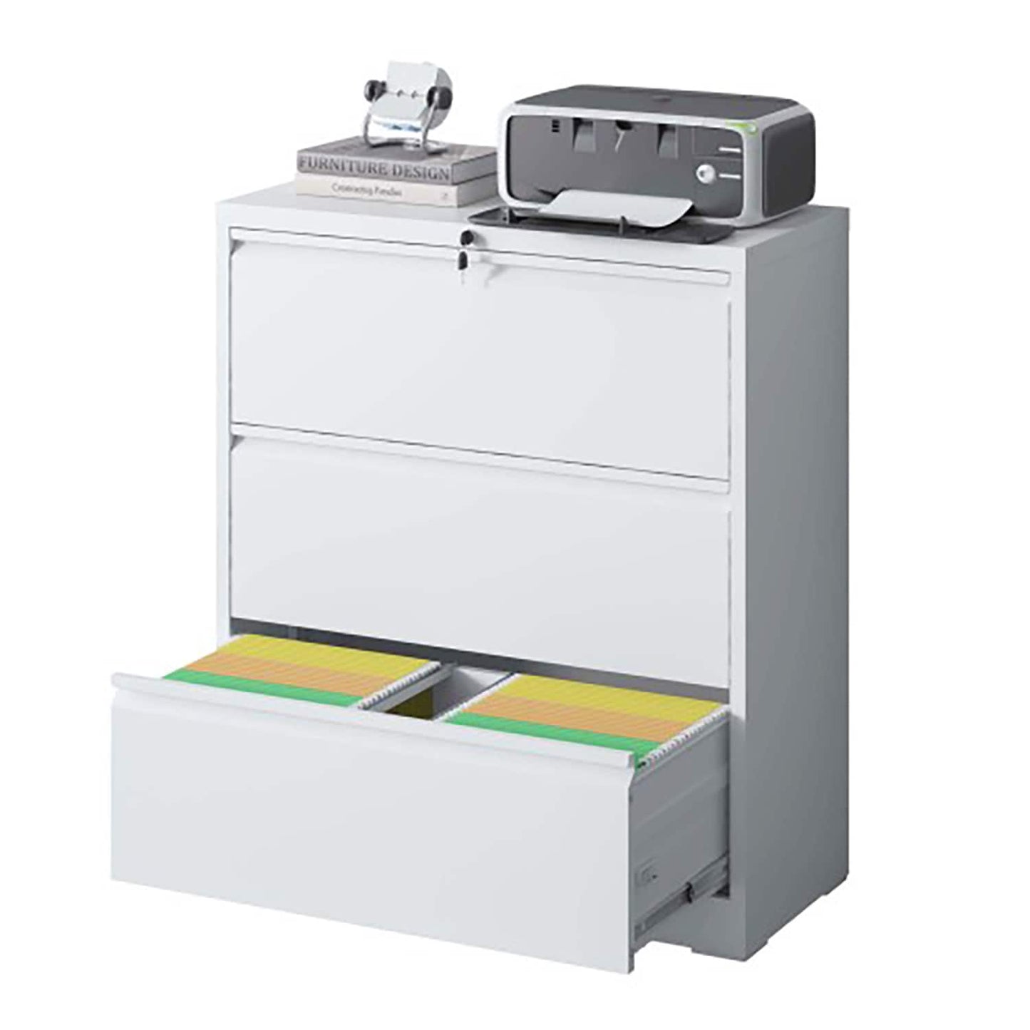 GZMR Lateral File Cabinet 3 Drawer White 3 -Drawer 15.75-in File Cabinet