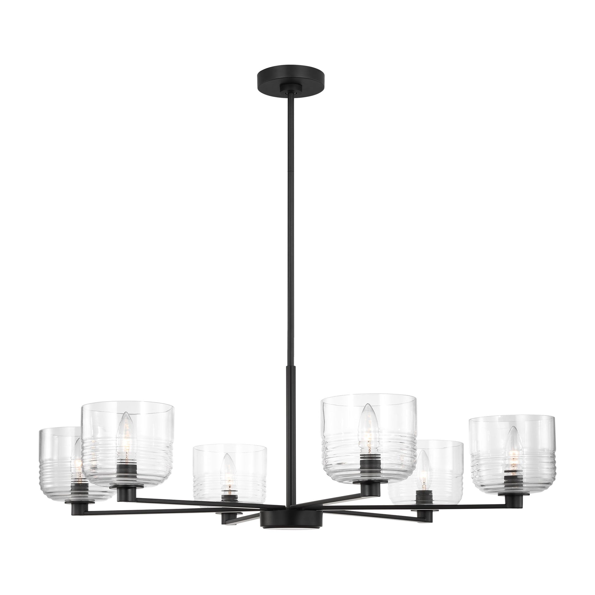 Scott Living Lochdale 6 -Light Black Modern/contemporary For Use in Dining Rooms, Living Rooms Chandelier