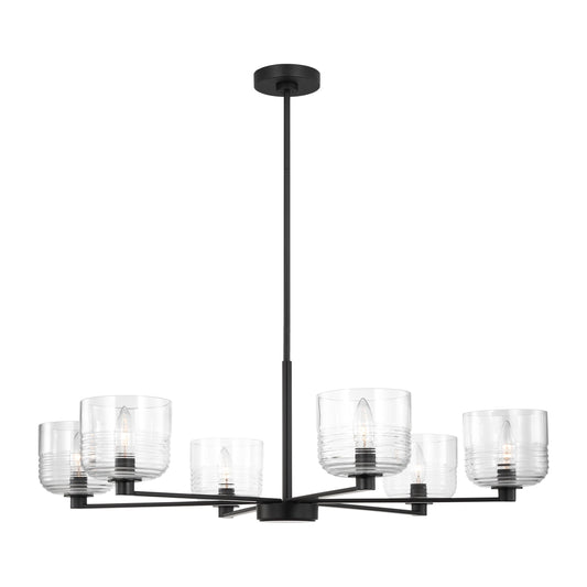 Scott Living Lochdale 6 -Light Black Modern/contemporary For Use in Dining Rooms, Living Rooms Chandelier