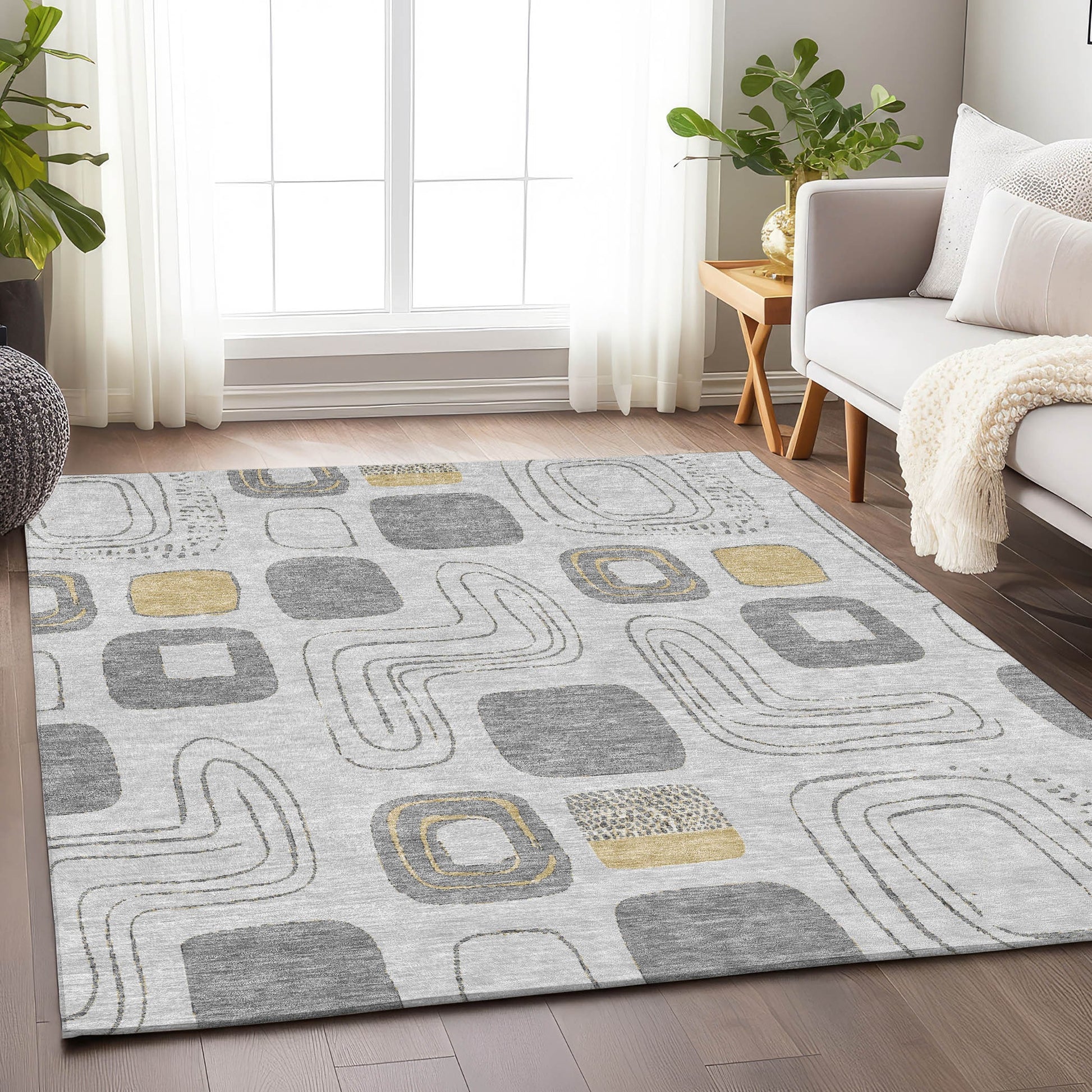 Addison Rugs Chantille ACN1670GY 8 x 10 (ft) Loomed Gray Rectangular Indoor/Outdoor Machine washable Pet Friendly Area rug