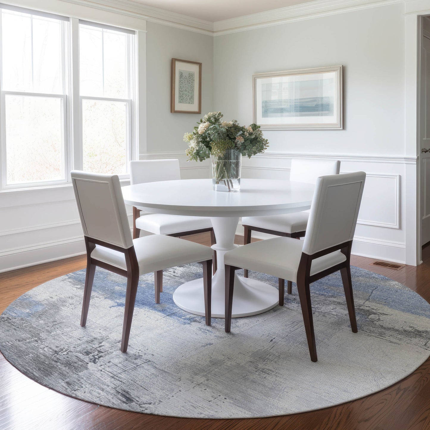 Addison Rugs Chantille ACN1685DN 8 x 8 (ft) Loomed Denim Round Indoor/Outdoor Machine washable Pet Friendly Area rug