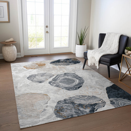 Addison Rugs Chantille ACN1686GY 9 x 12 (ft) Loomed Gray Rectangular Indoor/Outdoor Machine washable Pet Friendly Area rug