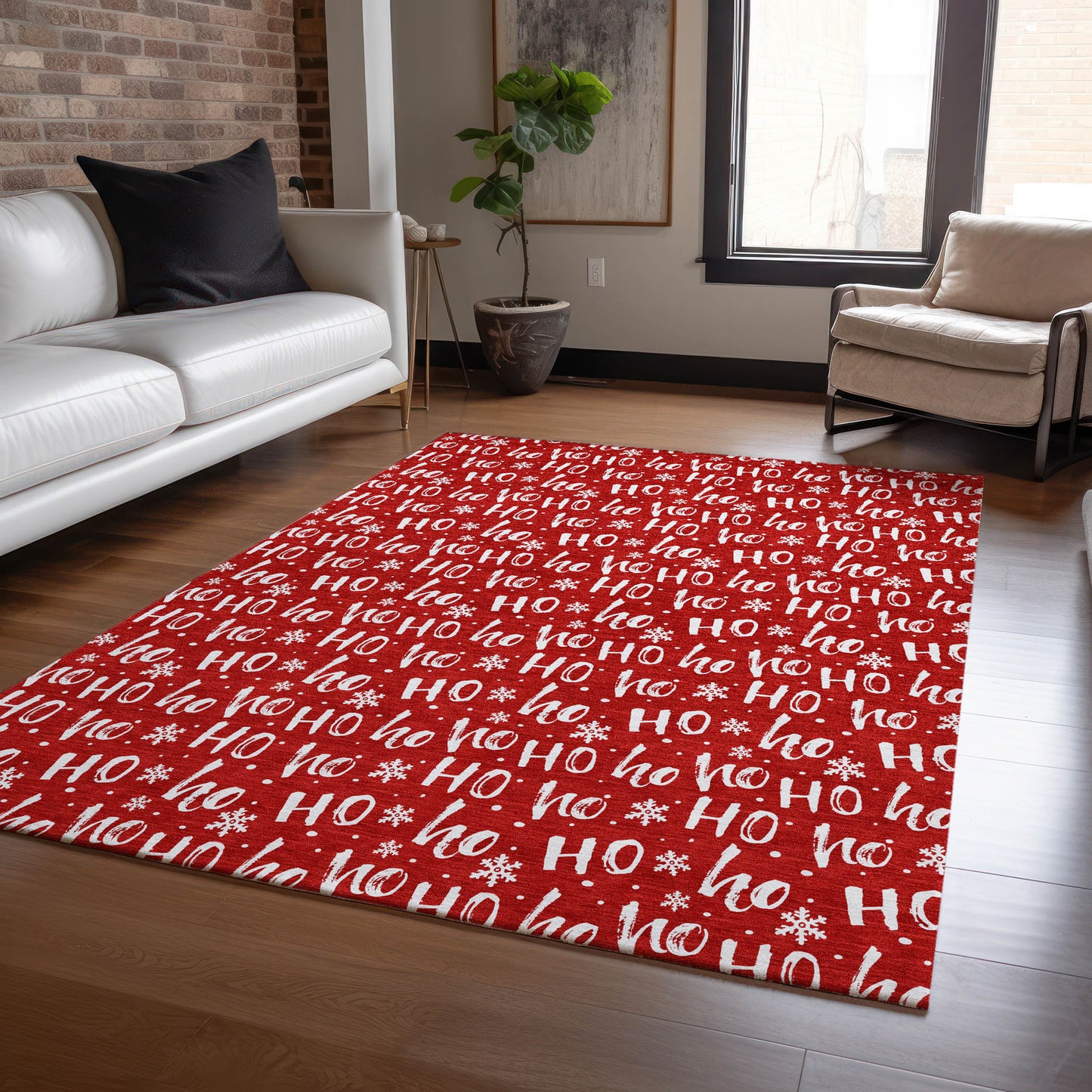 Addison Rugs Chantille ACN1814RD 8 x 10 (ft) Loomed Red Rectangular Indoor/Outdoor Machine washable Pet Friendly Area rug