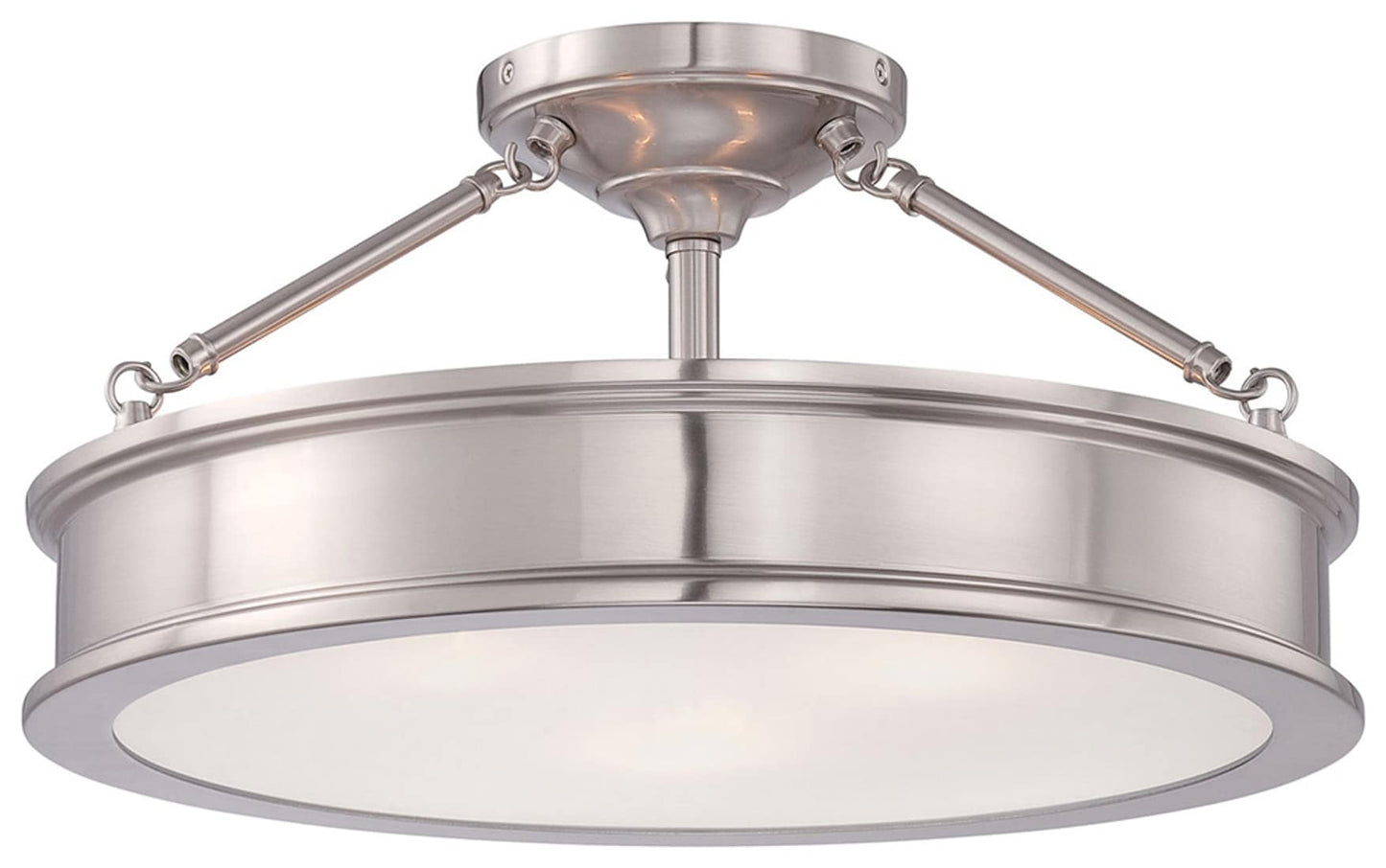 Minka Lavery Harbour Point 3 -Light 19-in Brushed Nickel Semi Flush Mount Light