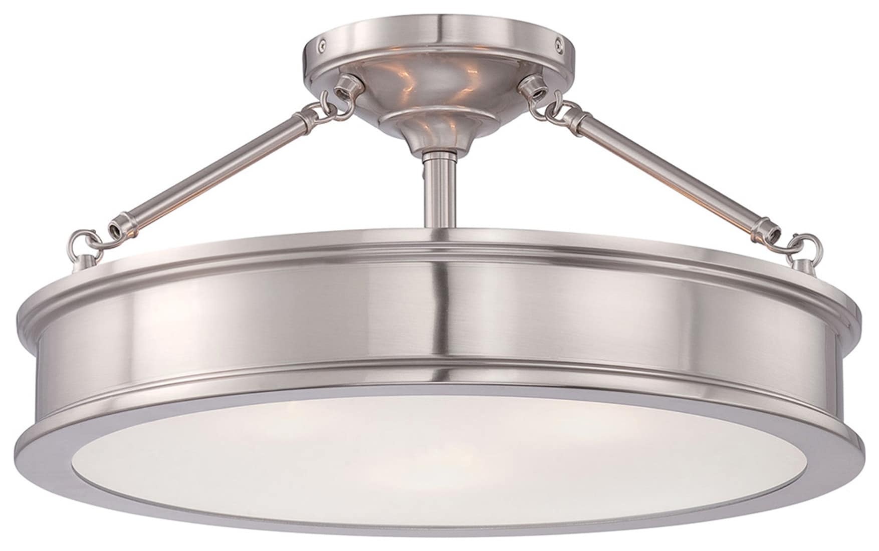 Minka Lavery Harbour Point 3 -Light 19-in Brushed Nickel Semi Flush Mount Light