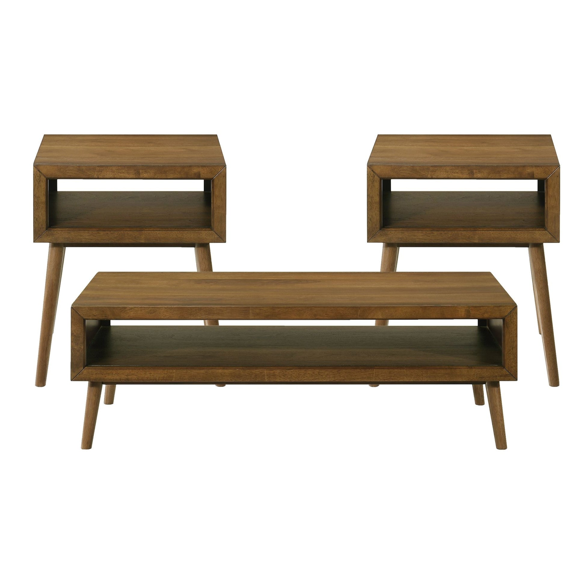 Picket House Furnishings Zuma 3 -Piece Midcentury Walnut Walnut Accent Table Set
