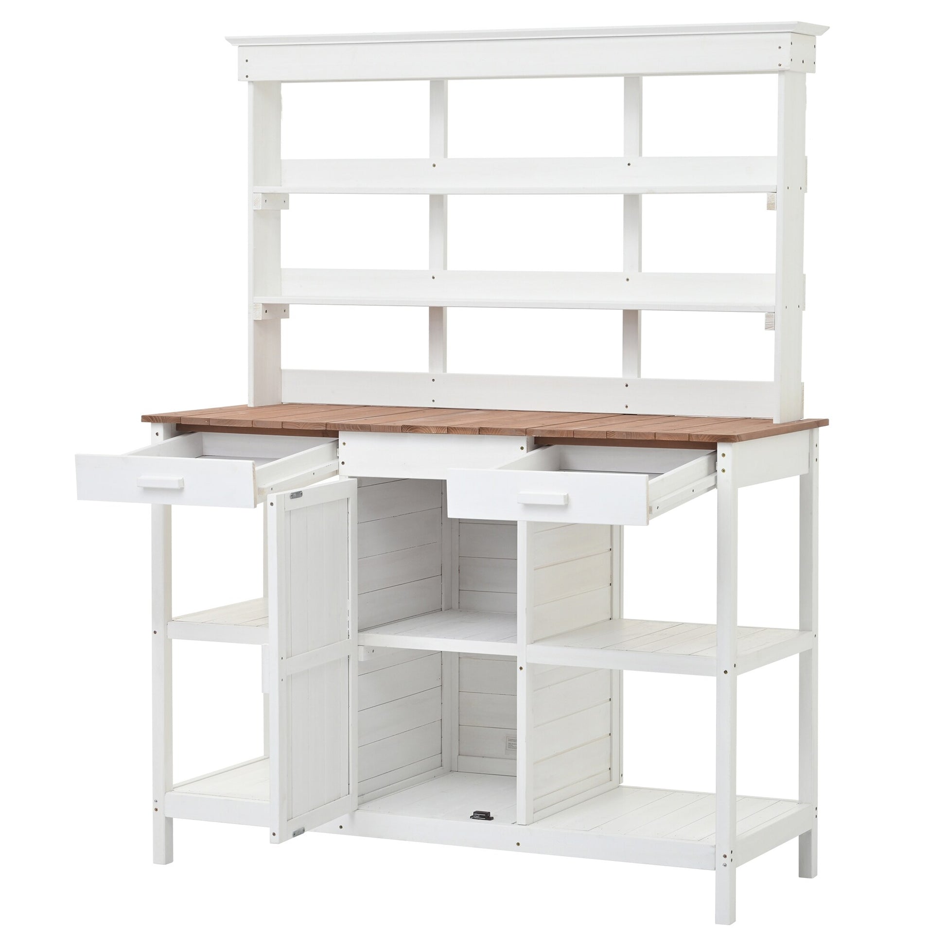 SINOFURN 50.2-in x 66-in x 19.7-in White Potting Bench