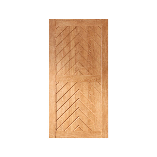 HOMACER 36-in x 80-in Early American Herringbone Pine Wood Solid core Single Barn Door (Hardware Not Included)
