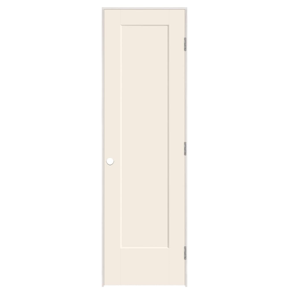 Masonite 24-in x 80-in Moonglow Solid core 1-panel square Left hand Smooth Prefinished Molded composite Flat Jamb Single Prehung Interior Door
