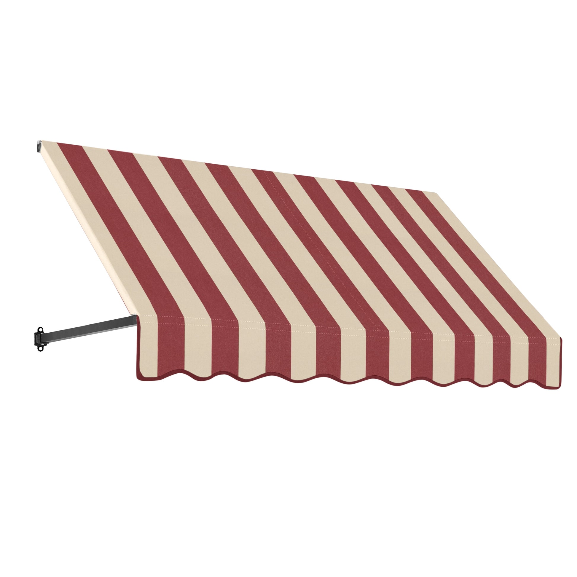 Awntech Dallas Retro 100.5-in Wide x 30-in Projection x 16-in Height Fabric Burgundy/Tan Stripe Striped Fixed Window/Door Awning