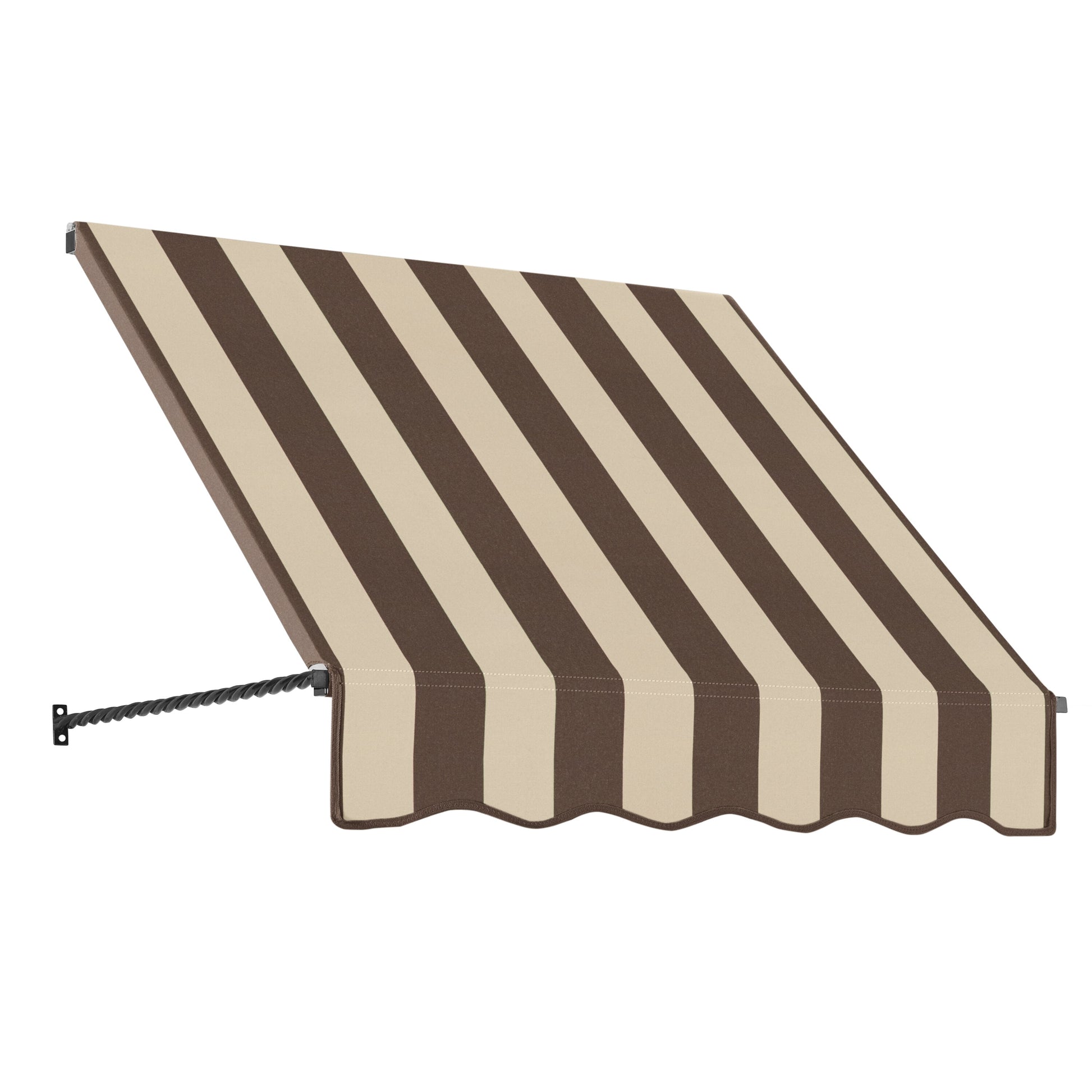 Awntech Santa Fe 40.5-in Wide x 24-in Projection x 44-in Height Fabric Brown/Tan Stripe Striped Fixed Window/Door Awning