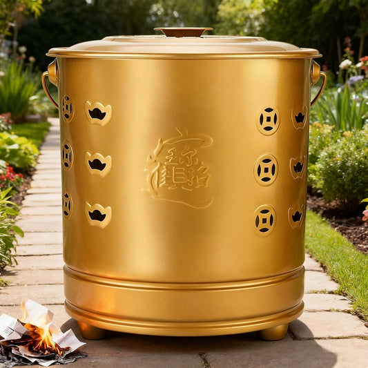Stainless Steel Paper Burn Barrel, Incinerator with Carry Handle, for Outside Burning Trash Wood Backyard Bonfire Camping