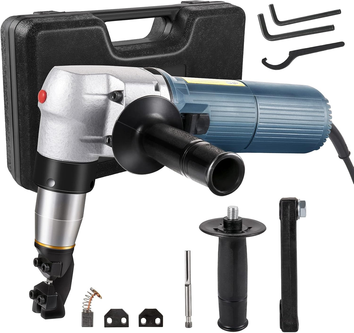 VEVOR Electric Metal Nibbler 625W Nibbler Metal Cutter 1000RPM High Speed Rotor 0.16in\/4mm Metal Nibbler 110V w Replaced Blades Storage Case Sheet Metal Nibbler for Cutting Stainless Steel, Aluminium