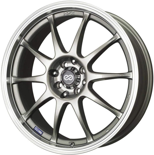 16x7 Enkei J10 (Silver w/ Machined Lip) Wheels/Rims 4x100/114.3 (409-670-10SP)