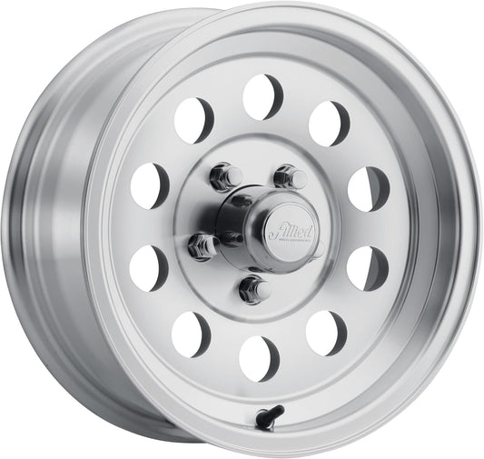 Allied Wheel 881MC Aluminum 15X6, 5X4.5, 0", 3.88" BS, Durable Modular Trailer Wheel for Cars and Light Trucks, Machined Rim, Chrome Cap Included