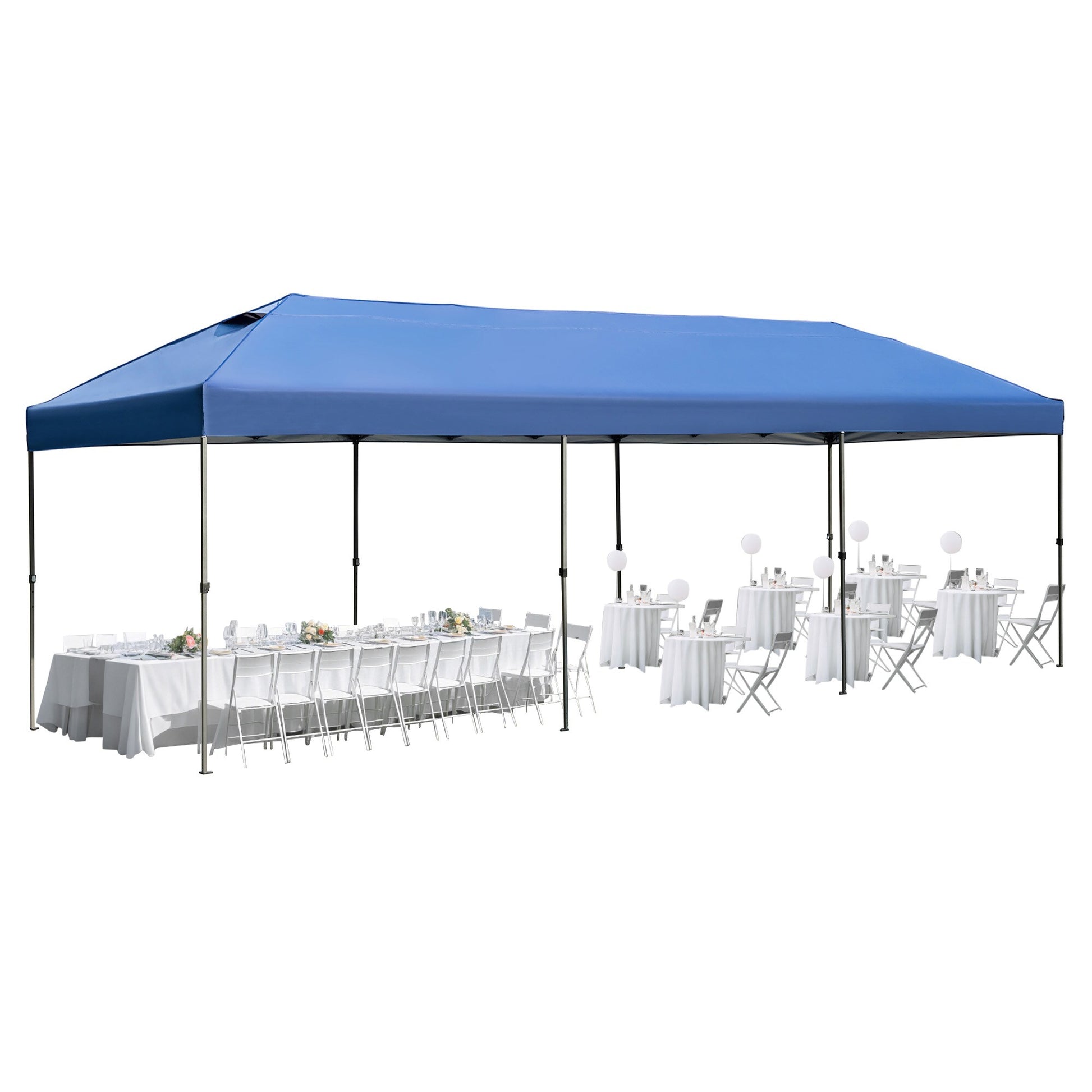 Damerin 10-ft Iron Blue No-tilt Market Patio Umbrella