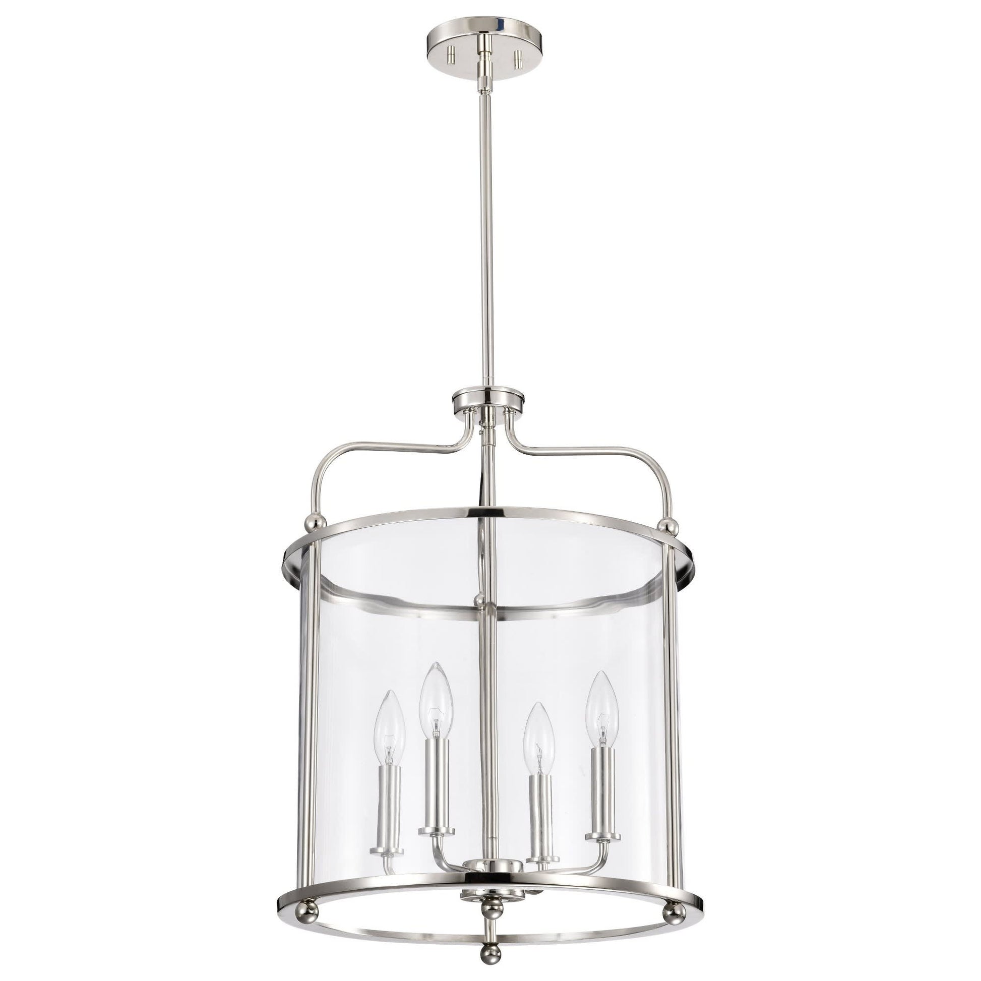 Nuvo Lighting Yorktown 4 - Light Polished Nickel Traditional Steel Pendant Light