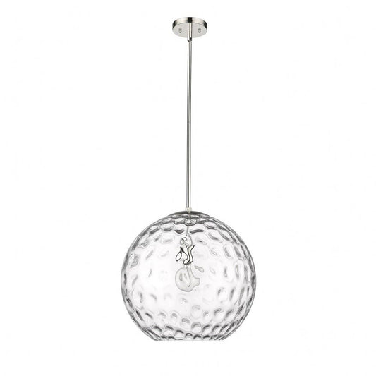Acclaim Lighting Mackenzie 1 - Light Polished Nickel Glam Incandescent Glass And Steel Pendant Light
