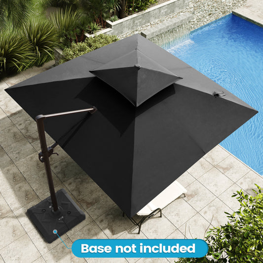 Crestlive Products 11-ft Aluminum Black Slide-tilt Cantilever Patio Umbrella