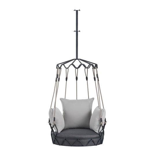 Bybafun 1 -person Gray Outdoor Swing