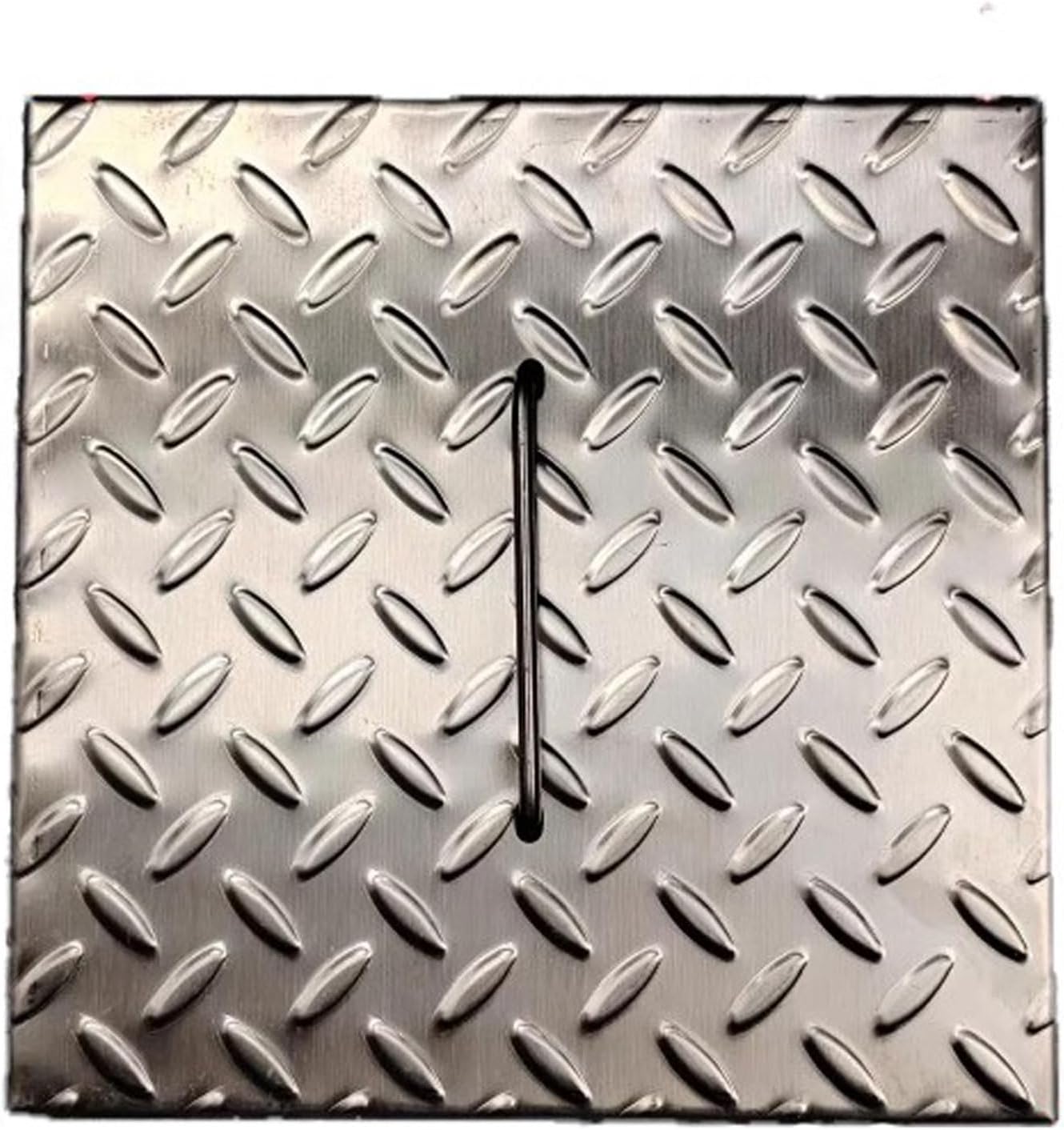 Square Stainless Steel Manhole Cover with Handle, Non-Slip Design for Secure Outdoor Drain Access in Yards and Parking Areas