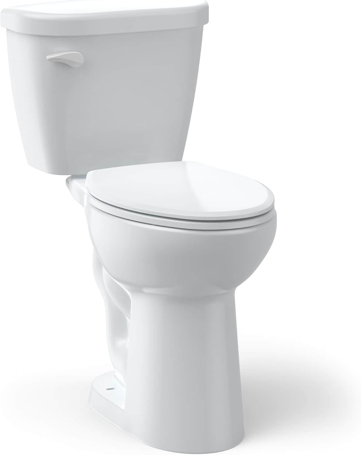 WhizMax Elongated ADA Height Two Piece Toilet 1.28 GPF WaterSense Certified Flush with Soft Close Seat 17inch Comfort Height  Durable Ceramic Bowl 12inch Rough In Easy Installation
