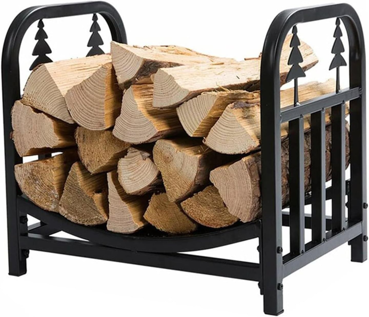Heavy Duty Firewood Log Rack For Indoor & Outdoor, 45cm Wood Stacking Holder, Rust-Resistant Lumber Storage