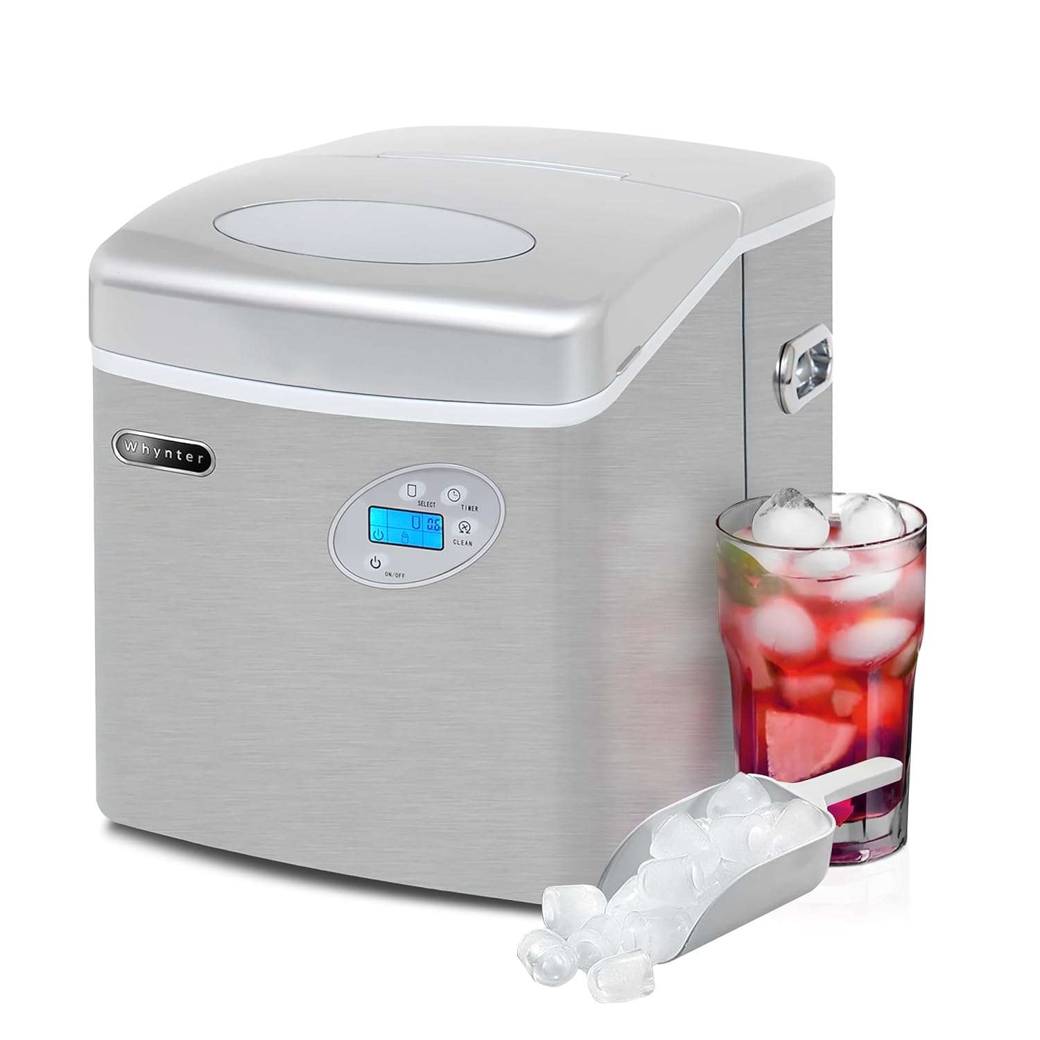 Whynter IMC-491DC Portable 49lb Capacity Stainless Steel with Water Connection Ice Makers, One Size