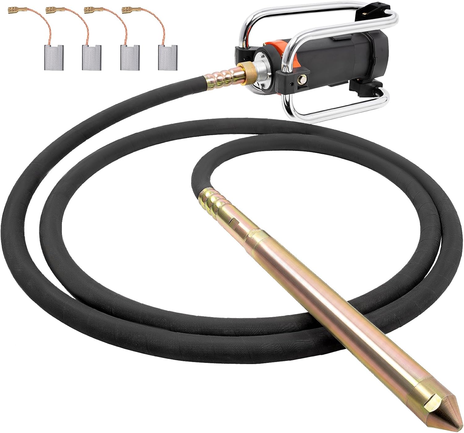 LMYYGOO Electric Concrete Vibrator Handheld, 2HP 1500W 18000RPM Powerful Copper Motor Portable Construction Insertion Cement Concrete Vibrating Tool with 4.5M (14-3\/4ft) Long Flexible Shaft
