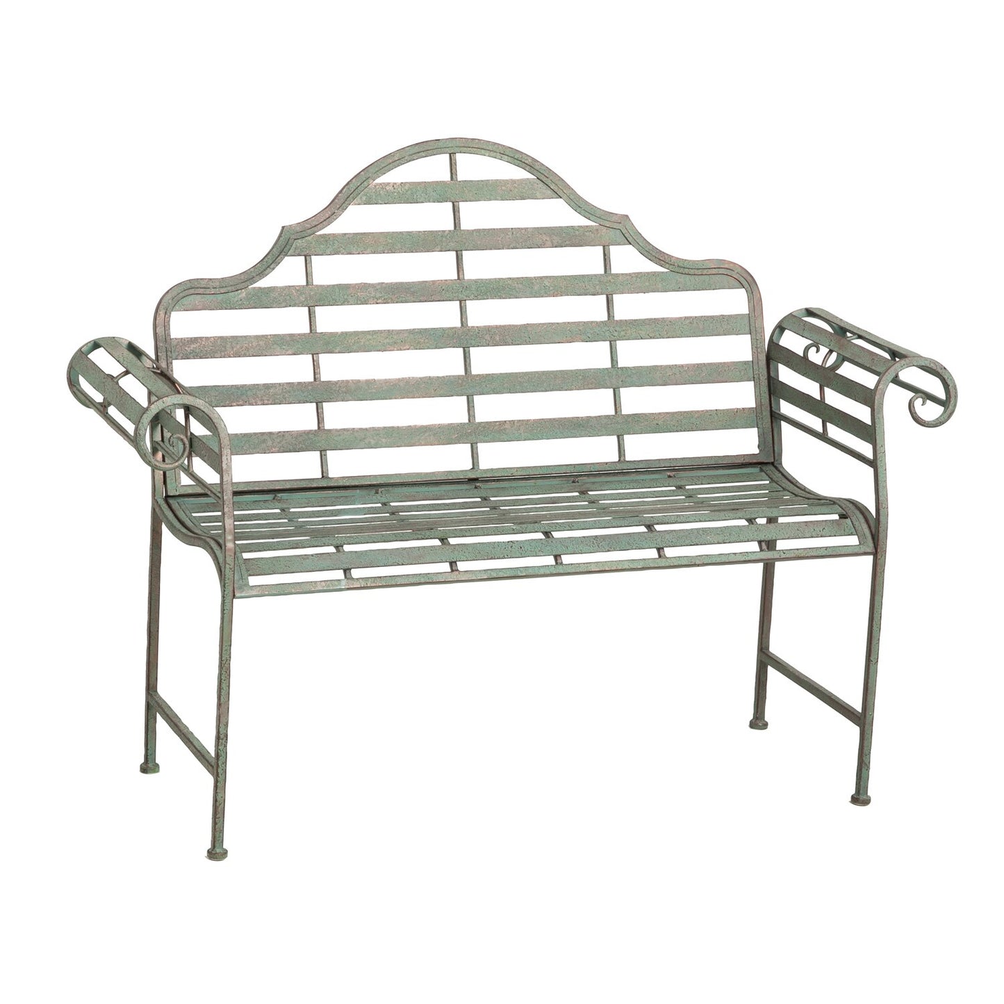 Evergreen 53-in W x 39.25-in H Blue Steel Garden Bench