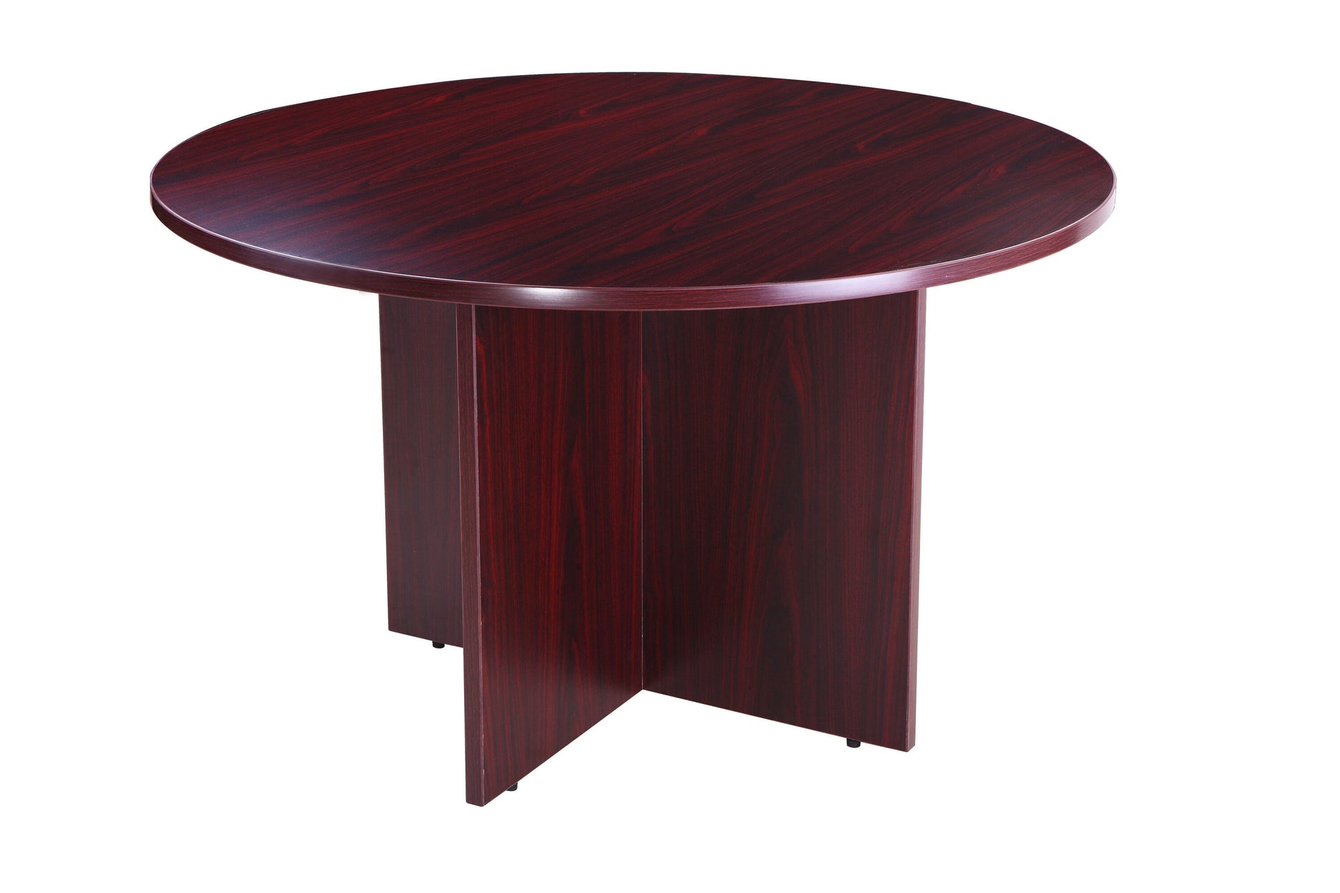 Boss Office Products Mahogany laminate table, 42 inch, round, seats 4 people. Red 4 -Person Conference table ( 42-in W x 29.5-in H )