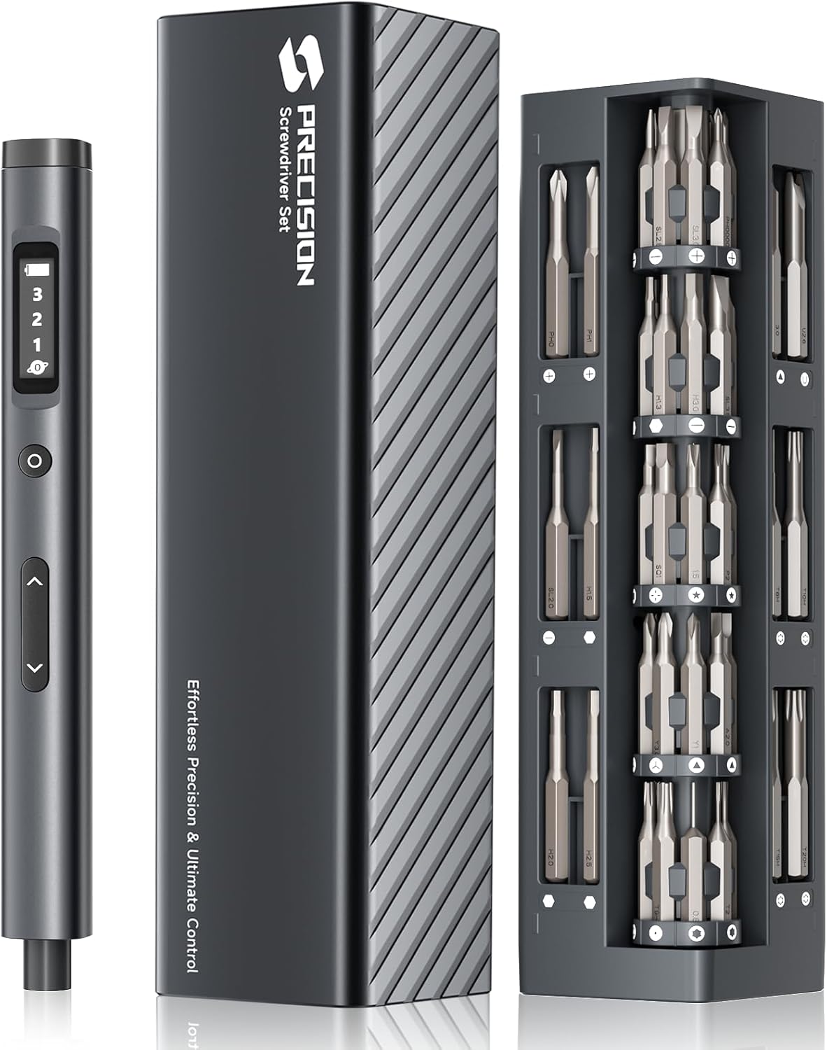 3.7V Mini Electric Screwdriver, 57-in-1 Magnetic Screwdriver Set, Precision Screwdriver Set, Cordless Screwdriver with LED Light, 3 Torque Settings Repair Tool Set for Phone Camera Laptop Watch