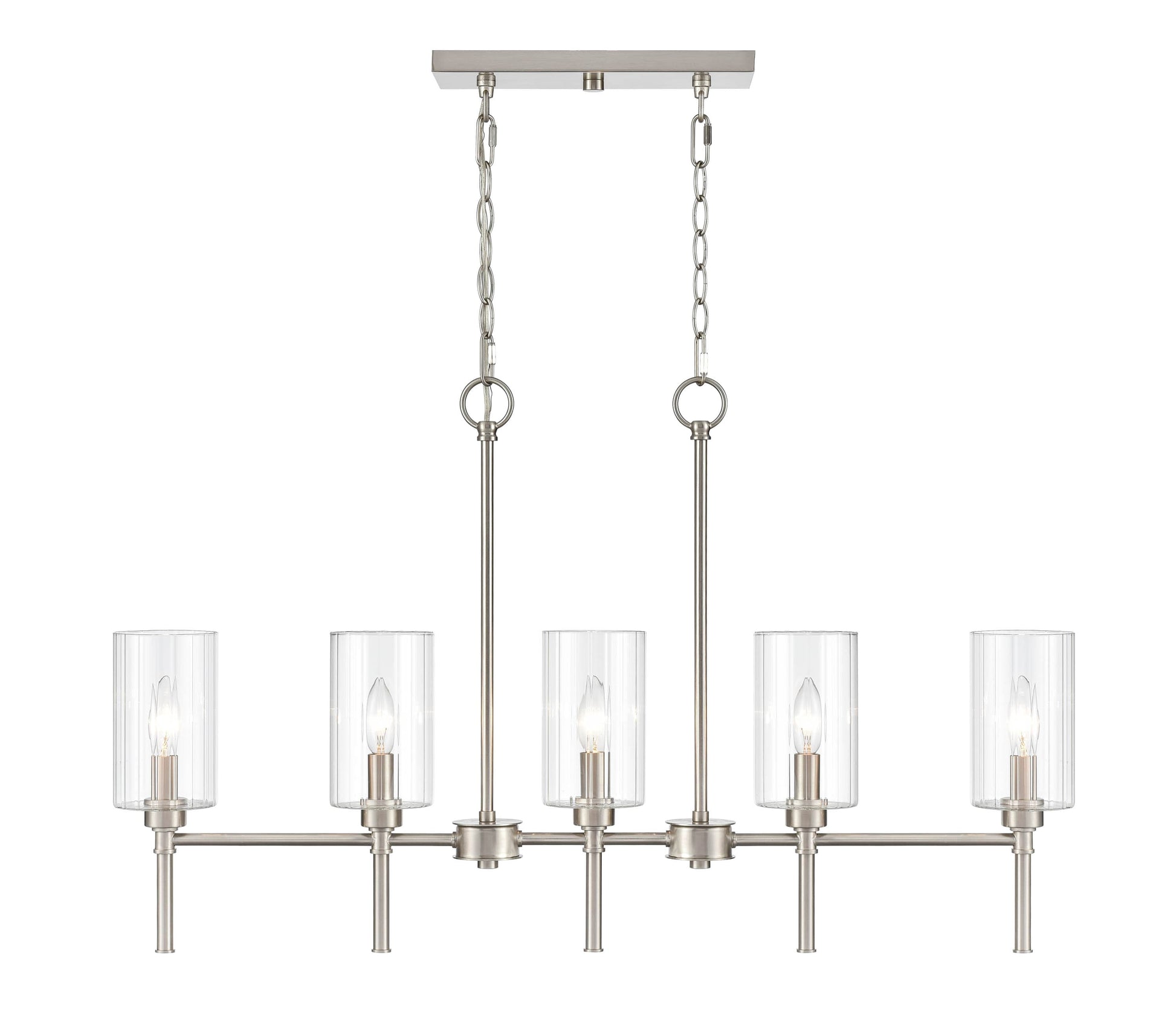 Millennium Lighting Chastine 5 -Light Brushed Nickel Modern/contemporary For Use in Bedrooms, Dining Rooms, Foyers, Kitchens, Living Rooms Chandelier