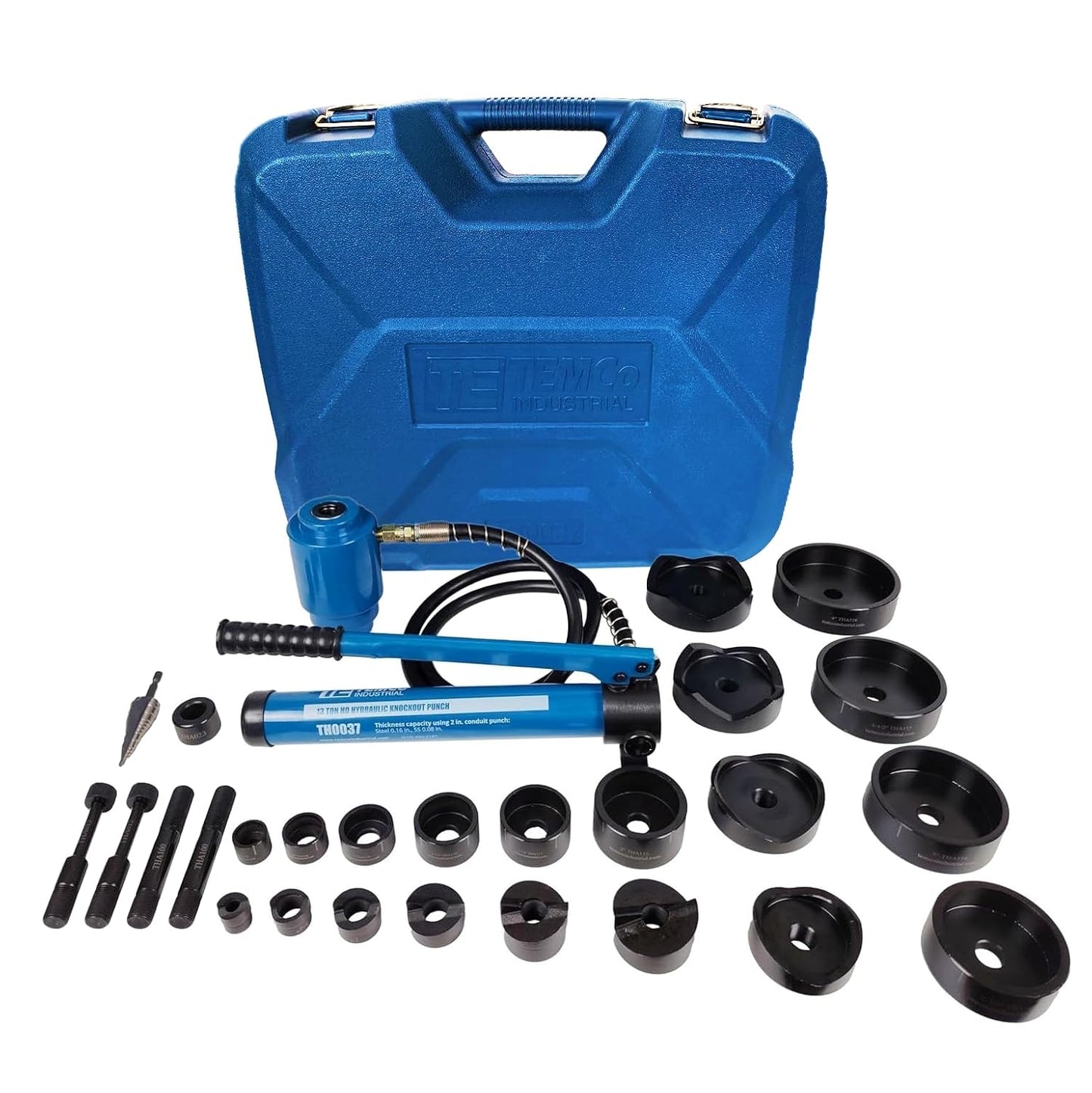 TEMCo TH0037 4" Hydraulic Knockout Punch Electrical Conduit Hole Cutter Set KO Tool Kit 5 Year Warranty