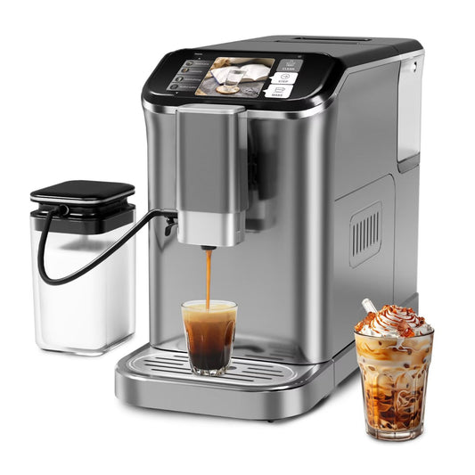 Qeetex Fully Automatic Espresso Machine 20 Bar 1350W Espresso and Cappuccino Machine with Automatic Milk Frother Gift for Coffee Lover