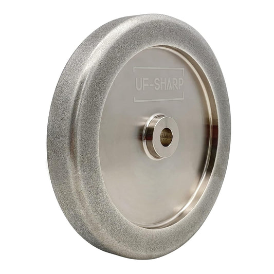 UF-SHARP CBN 4 in 1 Grinding Wheel, 8" Dia x 1.25" Wide x 5\/8" Bore for Sharpening Woodturning Tools、High Speed Steel Tools (80 Grit)