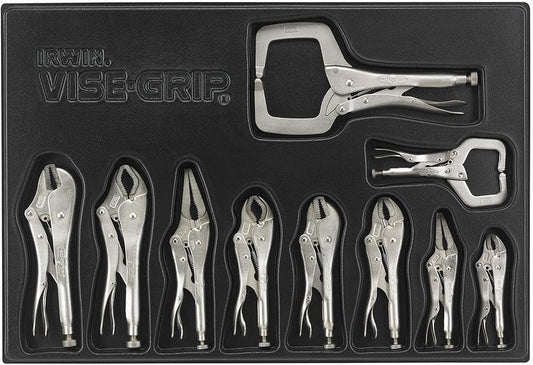 IRWIN Tools VISE-GRIP Original Locking Tool Set with Tray, 10 Piece, 1078TRAY
