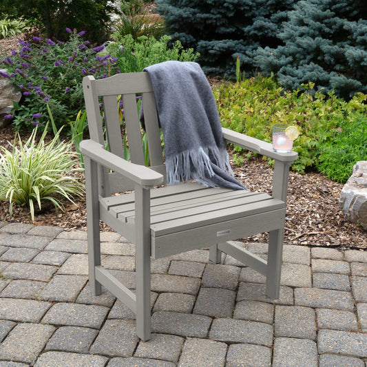 highwood Lehigh Harbor Gray Poly-lumber Frame Stationary Conversation Chair with Slat Seat