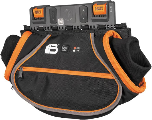 Klein Tools BC101C Rechargeable Hand Warmer, Compatible with Bucket Work Center Rail System Modules, Oversized Pouch for Class 2 Gloves